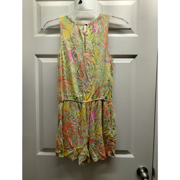 Lilly Pulitzer for Target Size Small Yellow Tropical Keyhole Back Romper *FLAW* - Picture 3 of 7